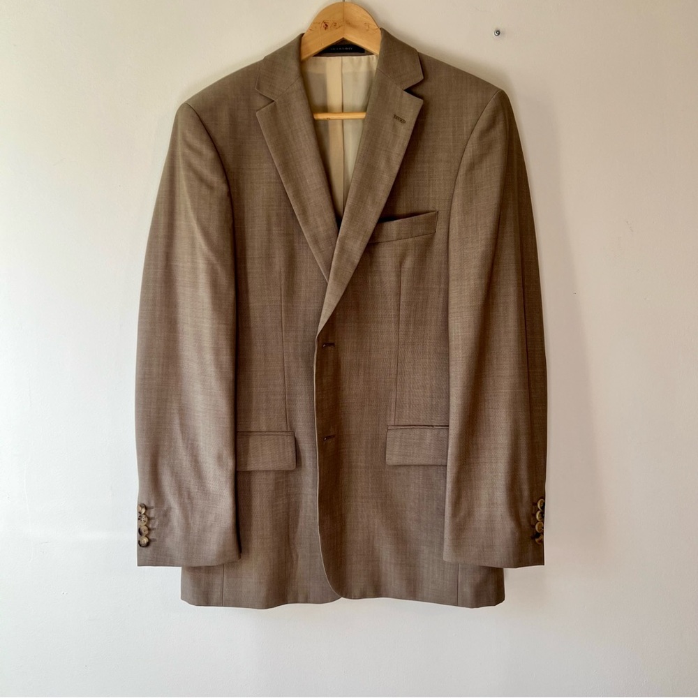 Boss Men's Taupe Suit Jacket - Single-Breasted Tailored Look
